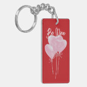 Roze harten sleutelhanger (Voorkant Links)