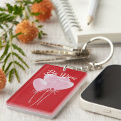 Roze harten sleutelhanger (Voorkant Rechts)