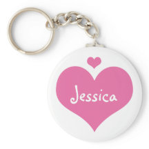 Roze harten - Sleutelhanger met persoonlijke meisj