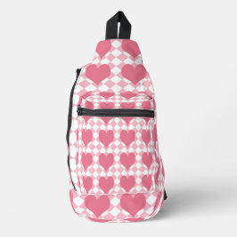 Roze harten sling bag