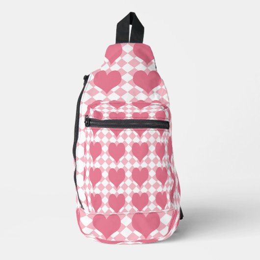 Roze harten sling bag (Voorkant)