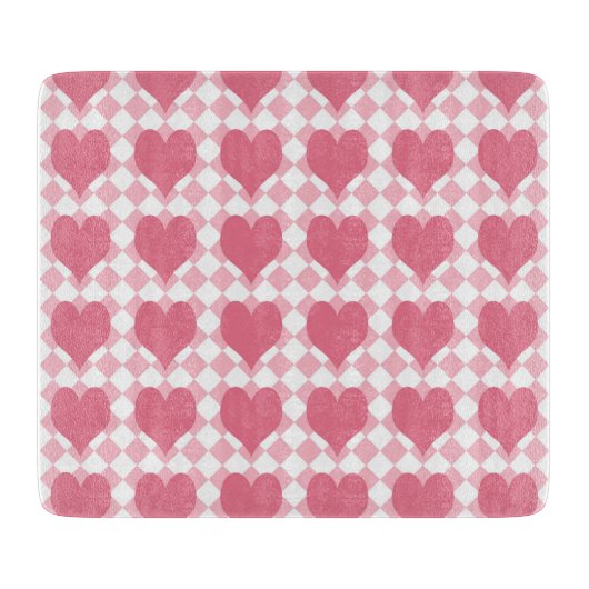 Roze harten snijplank (Voorkant)
