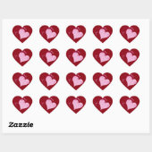 Roze harten Sticker (Vel)