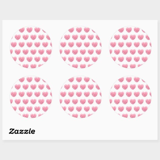 Roze harten Stickers (Vel)