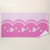 Roze harten strandlaken (Voorkant)