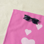 Roze harten strandlaken (In situ)