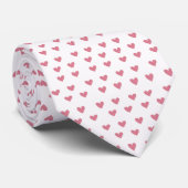 Roze harten stropdas (Opgerold)