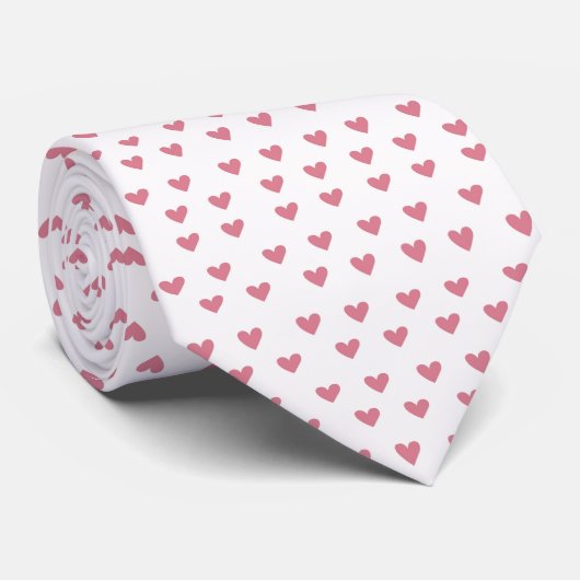 Roze harten stropdas (Opgerold)
