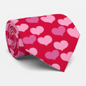 Roze harten stropdas (Opgerold)