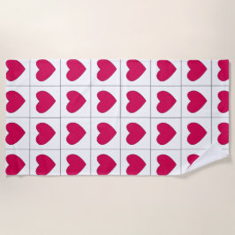 Roze harten Summer Valentijnsdag Strandlaken