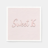 Roze harten Sweet 16 Party Servet (Voorkant)