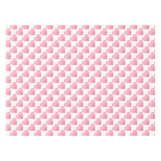 Roze harten tafelkleed (Voorkant (Horizontaal))
