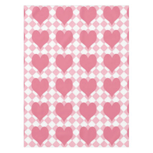 Roze harten tafelkleed