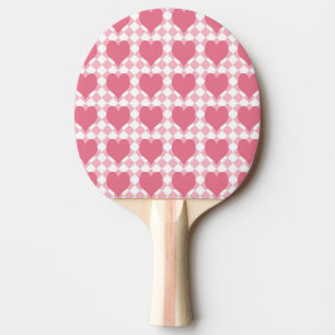 Roze harten tafeltennisbatje