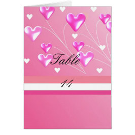 Roze harten Tafelzitjes Kaart