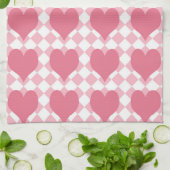 Roze harten theedoek (Gevouwen)