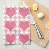 Roze harten theedoek (Quarter Fold)