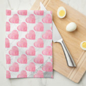 Roze harten theedoek (Quarter Fold)