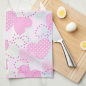 Roze harten theedoek (Quarter Fold)