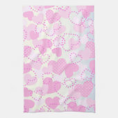 Roze harten theedoek (Verticaal)