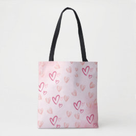 Roze harten tote bag
