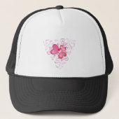 Roze harten trucker pet (Voorkant)