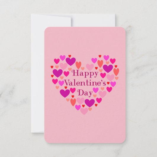 Roze harten Uitnodiging Valentijnsdag partij (Achterkant)