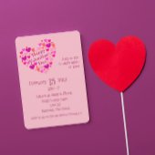Roze harten Uitnodiging Valentijnsdag partij