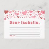 Roze Harten Valentijn 1e Verjaardag Tijd Capsule Informatiekaartje (Voorkant)