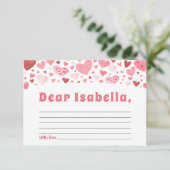 Roze Harten Valentijn 1e Verjaardag Tijd Capsule Informatiekaartje (Staand voorkant)