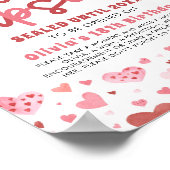 Roze Harten Valentijn 1e Verjaardag Tijd Capsule Poster (Hoek)