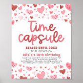 Roze Harten Valentijn 1e Verjaardag Tijd Capsule Poster (Voorkant)