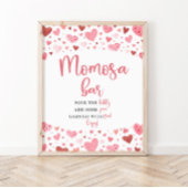 Roze Harten Valentijn Baby shower Momosa Bar Teken Poster