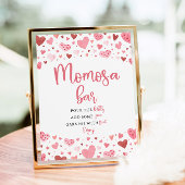 Roze Harten Valentijn Baby shower Momosa Bar Teken Poster