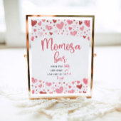Roze Harten Valentijn Baby shower Momosa Bar Teken Poster