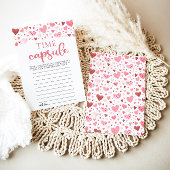 Roze Harten Valentijn Baby shower Tijd Capsule Kaart