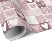 Roze harten Valentijn Cadeaupapier (Rol Hoek)