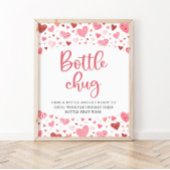 Roze harten Valentijn fles chug Baby shower teken Poster