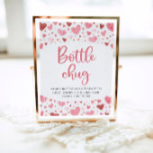 Roze harten Valentijn fles chug Baby shower teken Poster