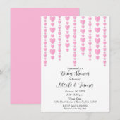 Roze Harten Valentijn Paar's Baby shower Kaart (Voorkant / Achterkant)