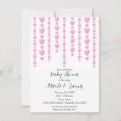 Roze Harten Valentijn Paar's Baby shower Kaart (Voorkant)