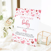 Roze harten Valentijn zeg geen Baby Baby shower Reclamebord Met Voetstuk