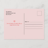 Roze harten Valentijnsdag Briefkaart (Achterkant)