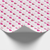 Roze Harten Valentijnsdag Cadeaupapier (Hoek)
