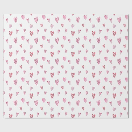 Roze harten Valentijnsdag Cadeaupapier (Vlak)
