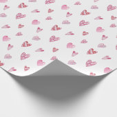 Roze harten Valentijnsdag Cadeaupapier (Hoek)