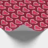  roze harten Valentijnsdag Cadeaupapier (Hoek)