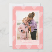 Roze harten Valentijnsdag Fotokaart (Voorkant)