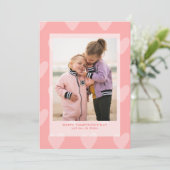 Roze harten Valentijnsdag Fotokaart (Staand voorkant)