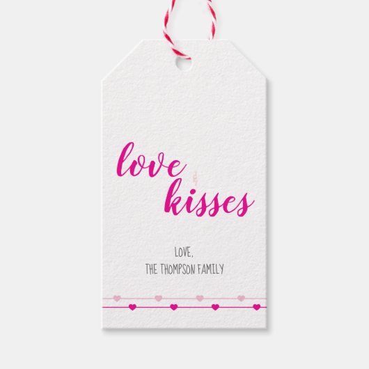 Roze harten Valentijnsdag Gift Labels Cadeaulabel (Voorkant)